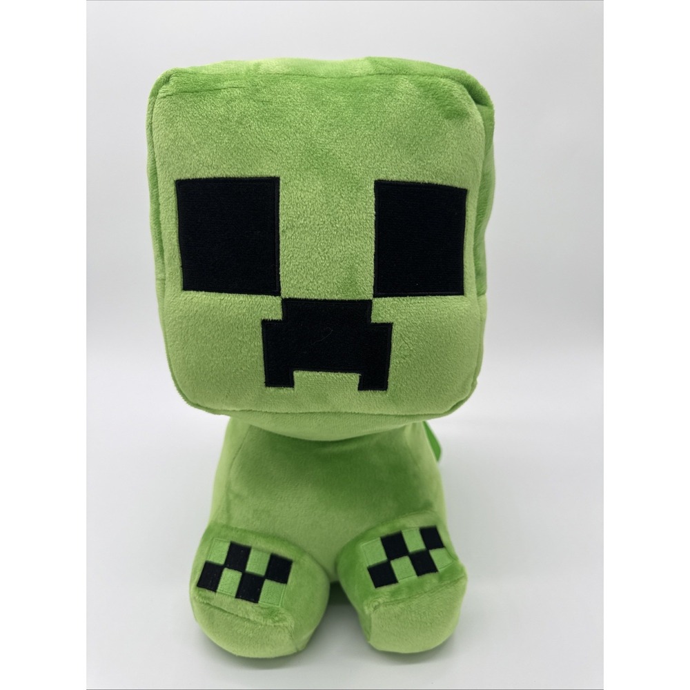Minecraft Backpack Plush Creeper 3D Design Adjust Locker Loop Green 12" Tall NEW